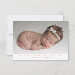 Faire-part Pink Nous Sommes Heureux Photo Collage Bébé Fille