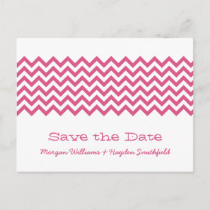 Faire-part Pink Simple Chevron Enregistrer la carte postale D