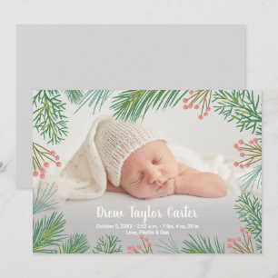 Faire-part Pins Noël Bébé Photo Annonces de naissance