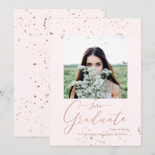 Faire-part PixDezines Blush Pink Calligraphy Graduation
