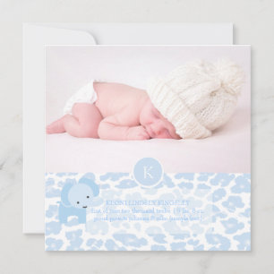 Faire-part PixDezines leopard bleu+éléphant