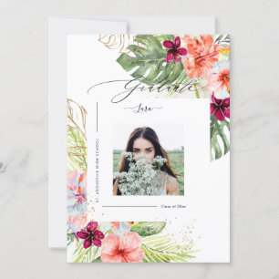 Faire-part PixDezines Paradis TropicalGraduation Luxe Script