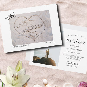 Faire-part Plage Juste Marié Photo