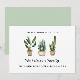 Faire-part Plantation de nouvelles racines Notre famille a dé