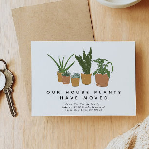 Faire-part Plantes d'intérieur ont déménagé Illustration démé