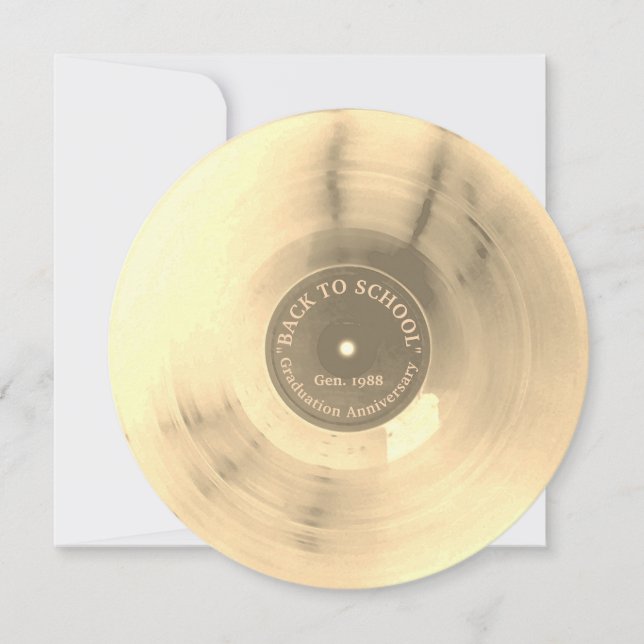 Faire-part Plaque d'enregistrement vinyle artistique style ré (Devant)