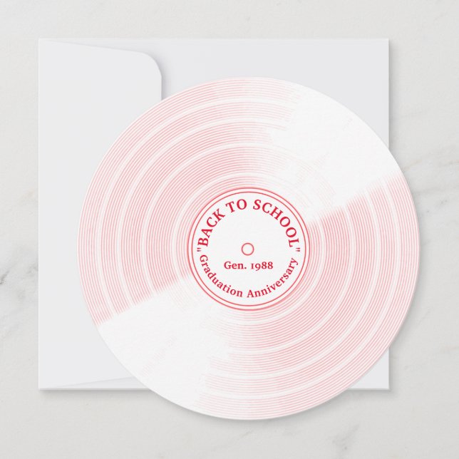 Faire-part Plate de vinyle artistique style rétro (Devant)