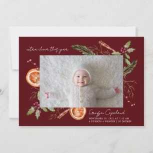 Faire-part Plus Cheer Red Holiday bébé photo naissance