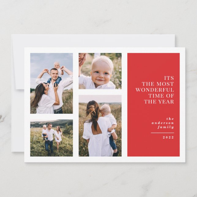 Faire-part Plus merveilleux temps noël multi photo (Devant)