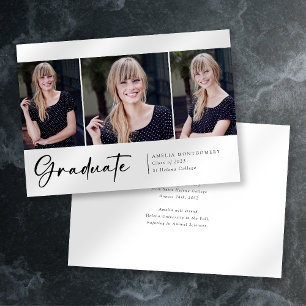 Faire-part Police d'écriture de photo de script moderne trois