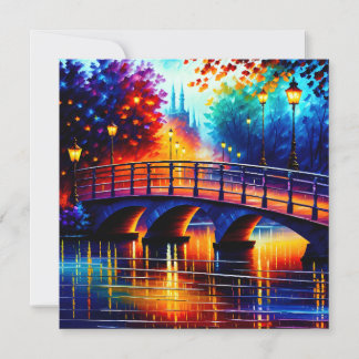 Faire-part Pont romantique dans le style de Leonid Afremov