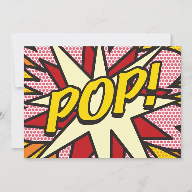 Faire-part POP Your Message Fun Retro Comic Book Pop Art (Devant)