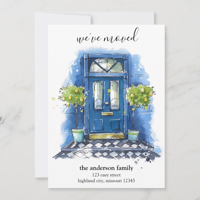 Faire-part Porte Avant Nouvelle Maison, Notre Nouvelle Adress (Devant)