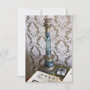 Faire-part Porte-bougie en verre vintage