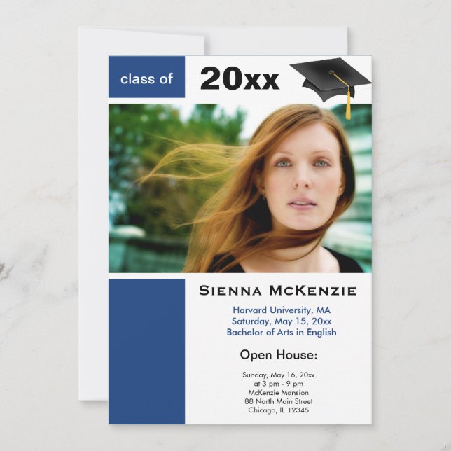 Faire-part Portes ouvertes de la collégiale (Bleu) (Devant)