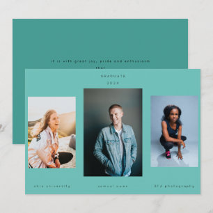 Faire-part Portrait minimaliste Trois Ultime College Vert