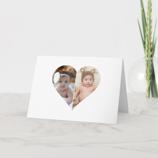 Faire-part Poster de collage photo en forme de coeur 2 (Devant)