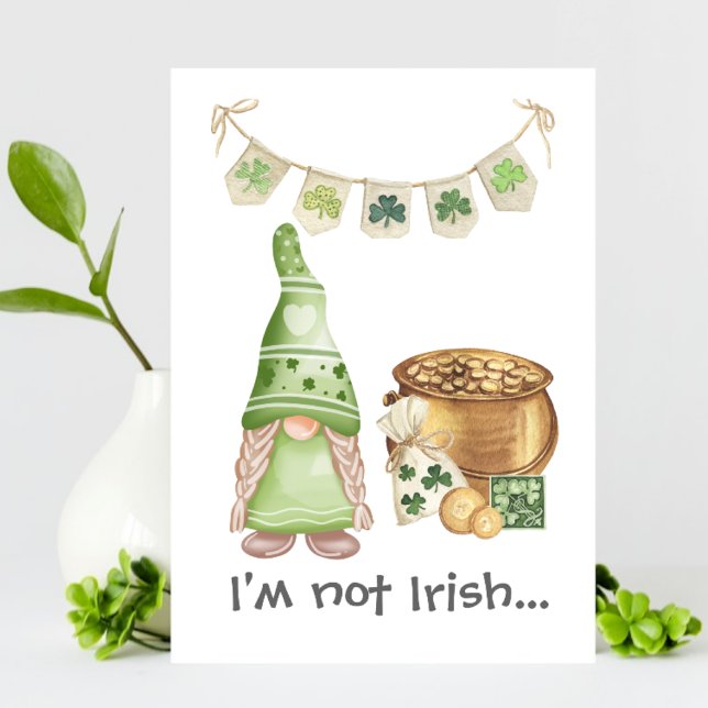 Faire-part Pot Gold Flirty Gnome Funny St Patrick Day Card (Créateur téléchargé)