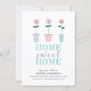 Faire-part Pots Fleurs mignons Nouvelle adresse Moving Faire-