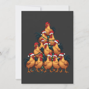 Faire-part Poulets sapin de Noël Joyeux Noël Funny Noël