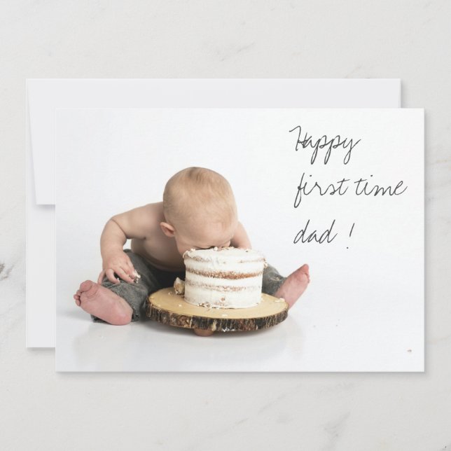 Faire-part Première année papa | Fête des pères | Photocarte (Devant)