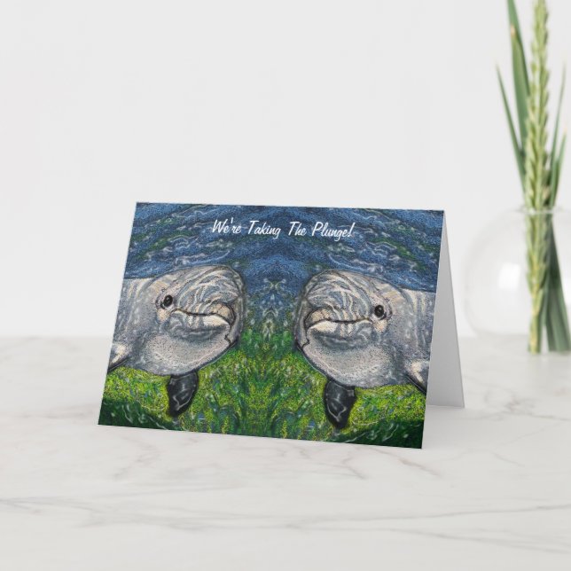 Faire-part Prendre le Plongeon : Dauphins : Sauver la date, m (Devant)