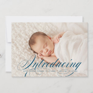 Faire-part Présentation d'Elegant Full Bleed Photo Nouveau bé