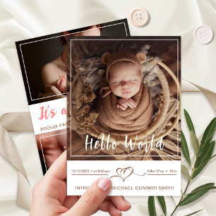 Faire-part Présentation du nouveau-né bébé garçon statistique