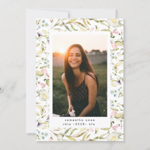 Faire-part Printemps Fleur sauvage Boho Photo University Grad