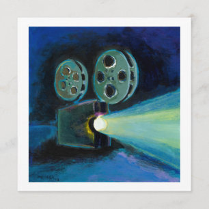 Faire-part Projecteur de film peinture expressive colorée