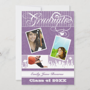 Faire-part Purple Plum Senior Picture Classe de