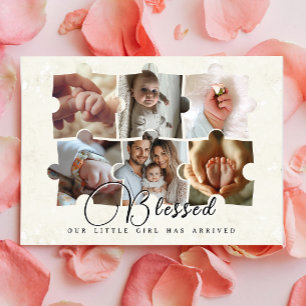 Faire-part Puzzle 6 Photo pour bébé Collage annonces de naiss