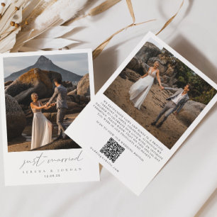 Faire-part QR Code 2 Photo Juste Marié Mariage