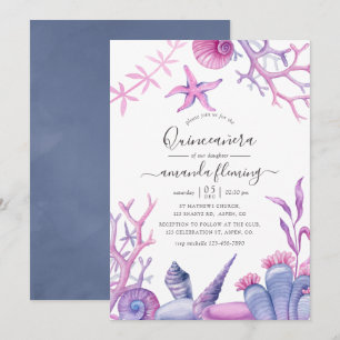 Faire-part Quinceañera sous la mer