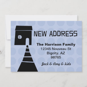 Faire-part Quirky Fun New Address Blue