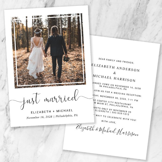 Faire-part Réception de mariage des jeunes mariés Photo (Créateur téléchargé)