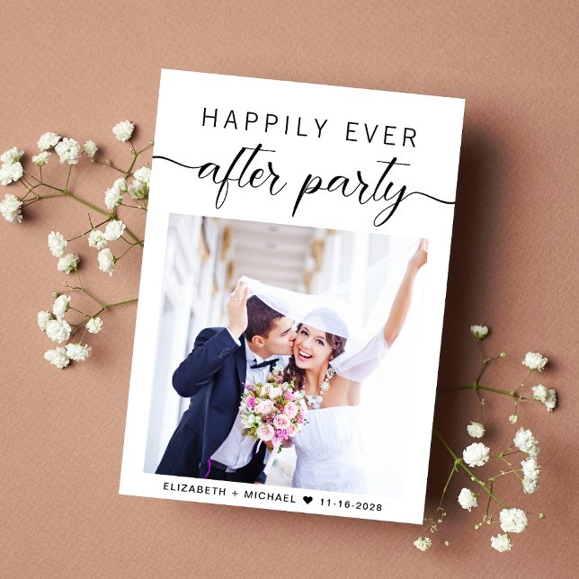 Faire-part Réception de mariage photo de fête pour toujours (An chic Happily Ever After Party Invitation to celebrate your wedding)