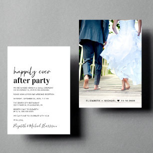 Faire-part Réception de mariage photo moderne minimal Invitat