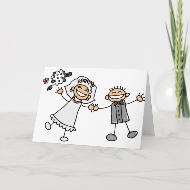 Faire-part Réception Mariage Cartoon Enregistrer Les Dates (Devant)