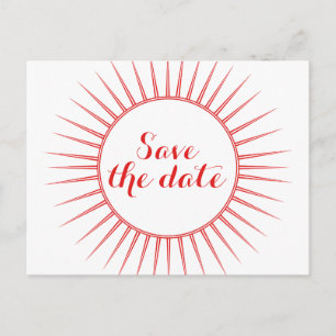 Faire-part Red Deco Retro Enregistrer la carte postale Date