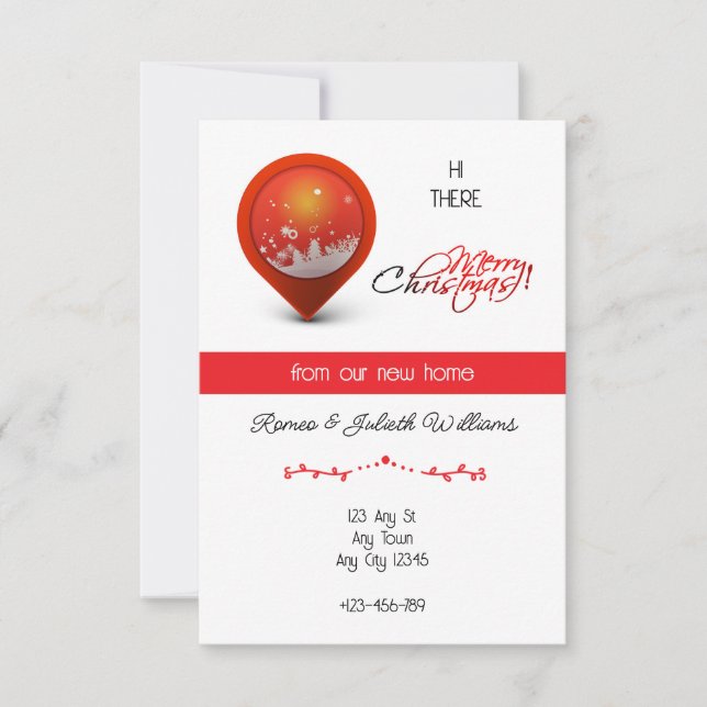 Faire-part Red Location New Home Announcement (Devant)