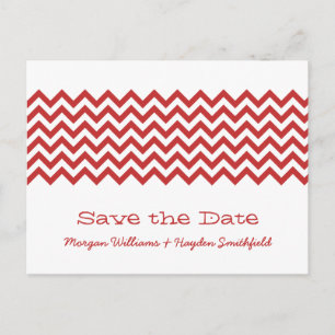 Faire-part Red Simple Chevron Enregistrer la carte postale Da