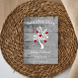 Faire-part Red Tree of Hearts Enregistrer la date annonce