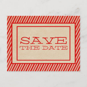 Faire-part Red Trendy Stripes Enregistrer la carte postale Da