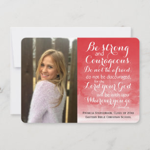 Faire-part Red Wash Christian Bible Custom Photo Graduation