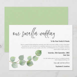 Faire-part Réduction de mariage plus petite Script élégant Eu