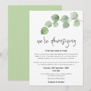 Faire-part Réduction de mariage Script Moderne Eucalyptus