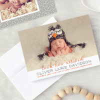 Regardez Hoo Arrived Orange Owl Photo Baby Birth F