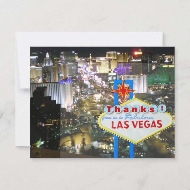 Faire-part Remerciement de mariage à Las Vegas de la part des (Devant)