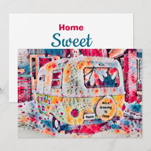 Faire-part Remorque Vintage voyage rétro Camper de Cute Movin